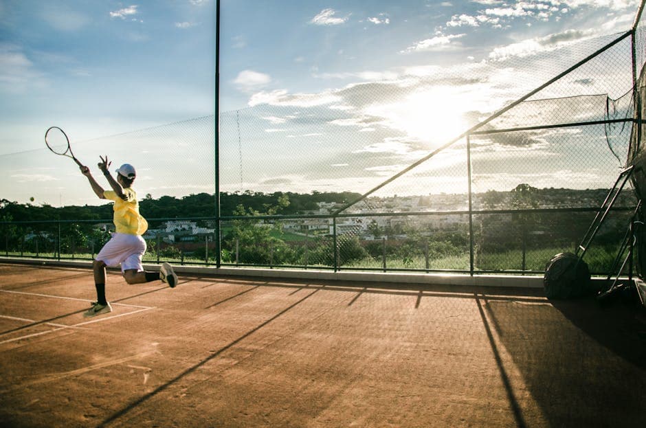 Persoon die tennis speelt