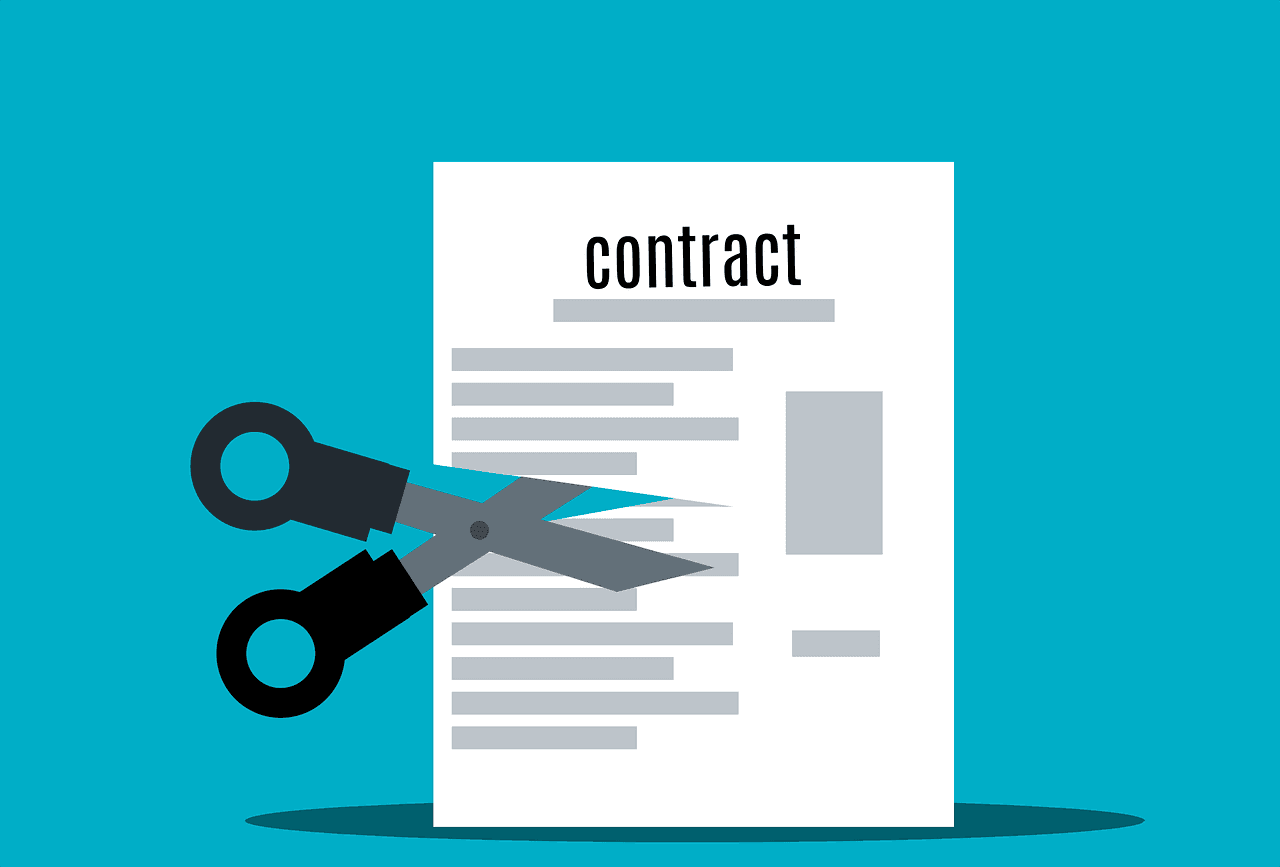 Contract die doorgeknipt wordt