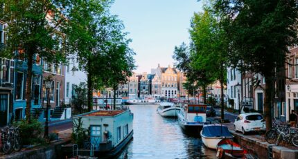 Aanzicht van de stad Amsterdam