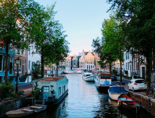 Aanzicht van de stad Amsterdam