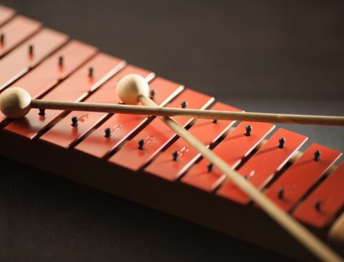 Een close-up foto van een xylofoon