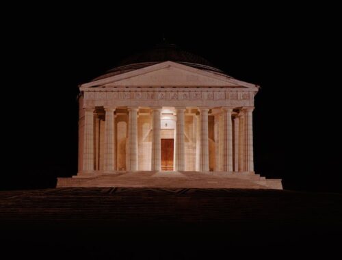 Model van een oude, Griekse tempel