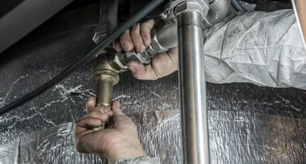 Loodgieter installeert buisleidingen