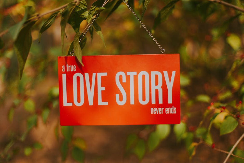 ware liefde, bestaat het? love story bordje